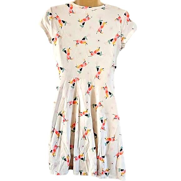 Cat & Jack Girls Unicorn Print Skater Dress - Size XL (14-16), Short Sleeve - Picture 7 of 8